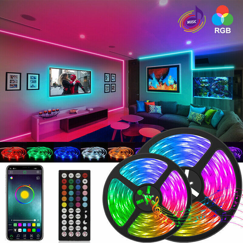NUEVA tira de LED RGB 5050 con control remoto Bluetooth, luces traseras de TV para bar y sala