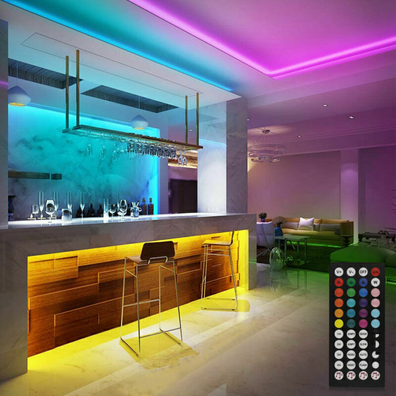 NUEVA tira de LED RGB 5050 con control remoto Bluetooth, luces traseras de TV para bar y sala
