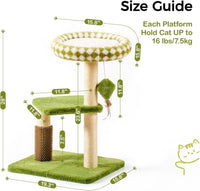 Thumbnail for Árbol para gatos Mewoo grande para gatos adultos - Rascador de varios niveles con percha extraíble y juguetes interactivos, mueble de interior para gatitos, color verde