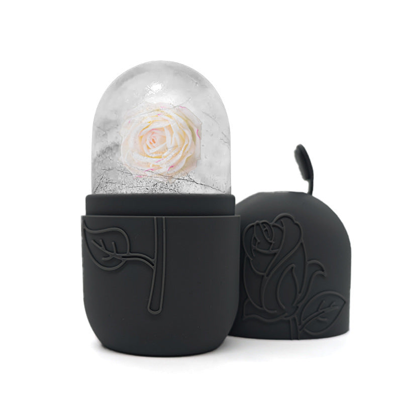 Masajeador facial con bandeja de hielo y rodillo para aliviar la hinchazón