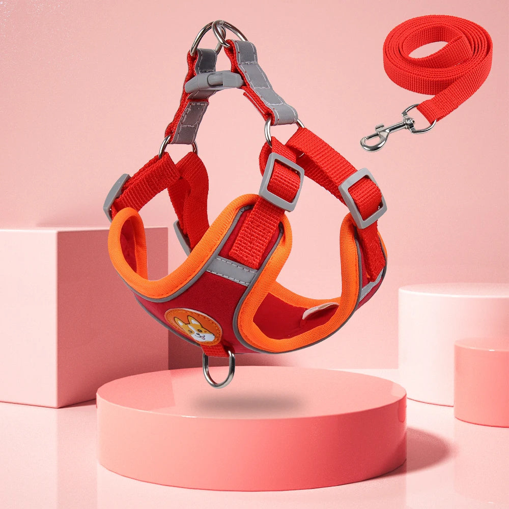 Nuevo conjunto de correa y arnés para perro. Arnés ajustable para cachorros y gatos. Chaleco reflectante para caminar. Correa antitirones para perros pequeños. Chihuahua.