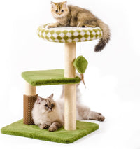 Thumbnail for Árbol para gatos Mewoo grande para gatos adultos - Rascador de varios niveles con percha extraíble y juguetes interactivos, mueble de interior para gatitos, color verde