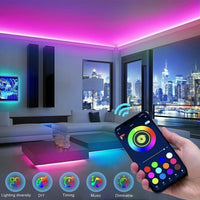 Thumbnail for NUEVA tira de LED RGB 5050 con control remoto Bluetooth, luces traseras de TV para bar y sala