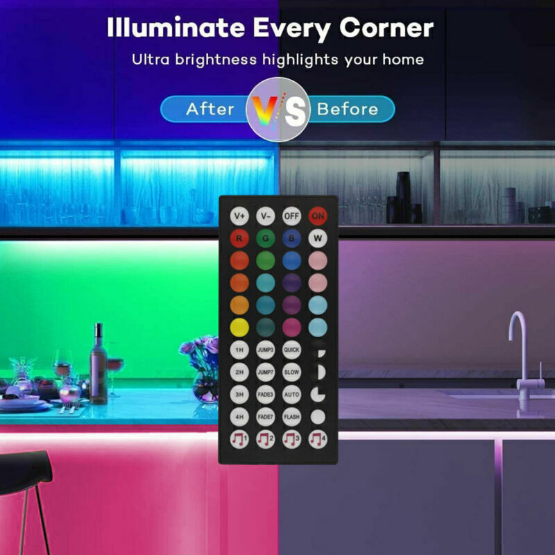 NUEVA tira de LED RGB 5050 con control remoto Bluetooth, luces traseras de TV para bar y sala